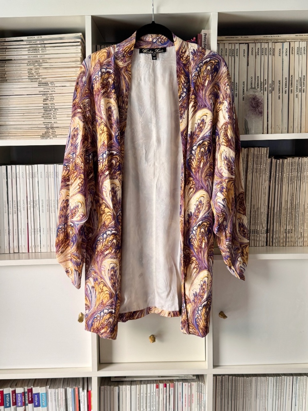 Winter Kate by Nicole Richie Silk Kimono Boho Paisley Jacket Cardigan Robe M - Picture 3 of 13
